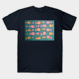 School of Fish Watercolor Pattern T-Shirt